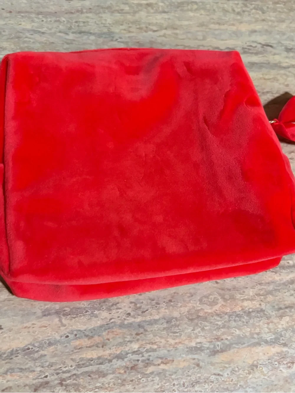 Clarins Bright Red Velvet Travel Cosmetic Pouch